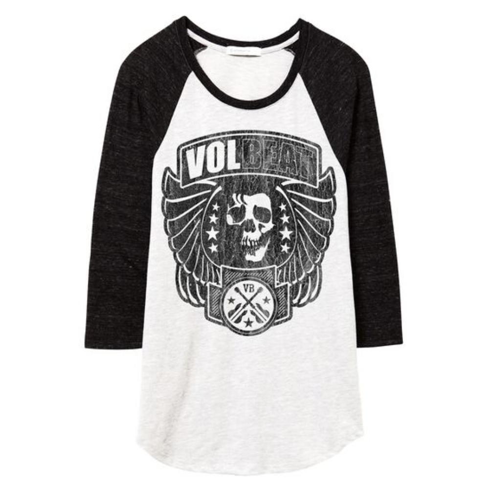 New ! Volbeat Skull Raglan